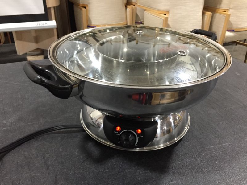 Photo 2 of 4-Qt Stainless Steel Electric Shabu Hot Pot ASP-600 2 Year Mfg Warranty
