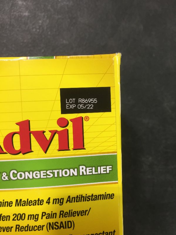 Photo 3 of Advil Allergy and Congestion Medicine Pain and Fever Reducer Tablets, 50 Count [EXPIRES 05/2022]
