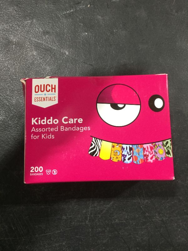 Photo 2 of Ouch Essentials Kiddo Care - Kids Adhesive Bandages, Assorted Styles, 200 Count
