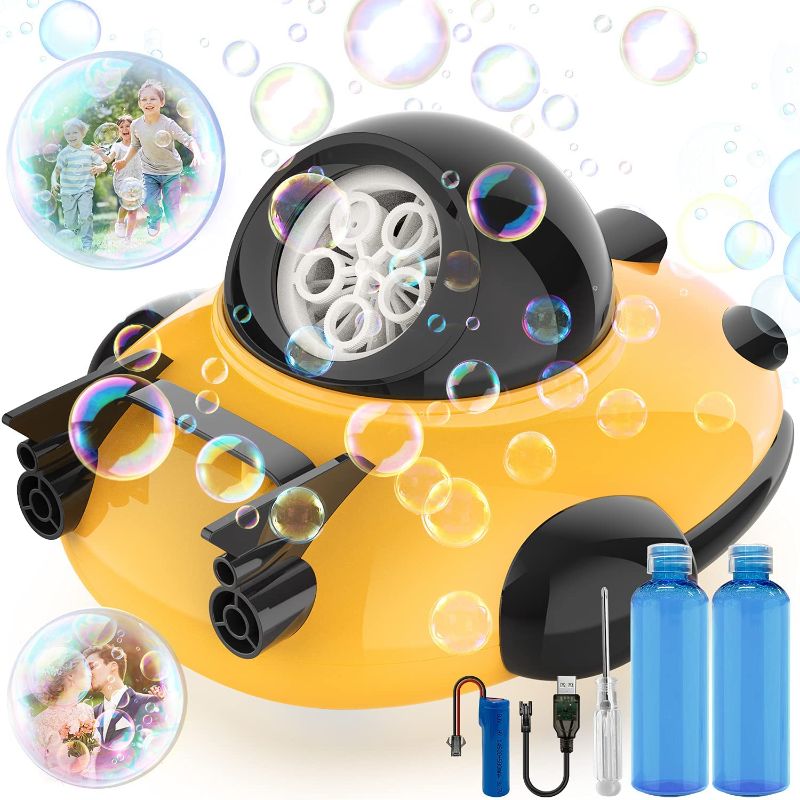 Photo 1 of WEISIJI Bubble Machine,Automatic Bubble Maker Blower for Children,Durable Bubble Toys for Kids,Operated by Plug in Rechargeable Battery ,Easy to Use for...
