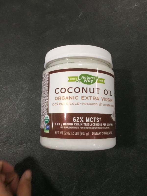 Photo 2 of Barcode for Nature's Way Organic Extra Virgin Coconut Oil, Pure & Unrefined, Cold-Pressed, USDA Organic, Non-GMO, 32 Ounce
