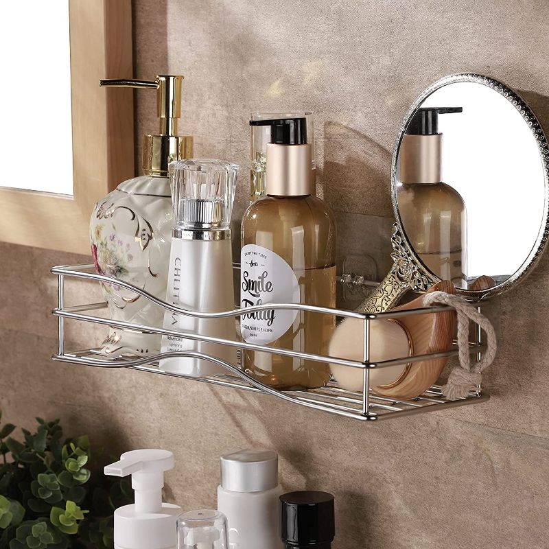 Photo 1 of ZUNTO Shower Caddy/Shower Shelf - Self Adhesive Shower Organizer Gives more Space for Shower, Bathroom or Washroom, Rustproof and Waterproof Stainless Steel 304
