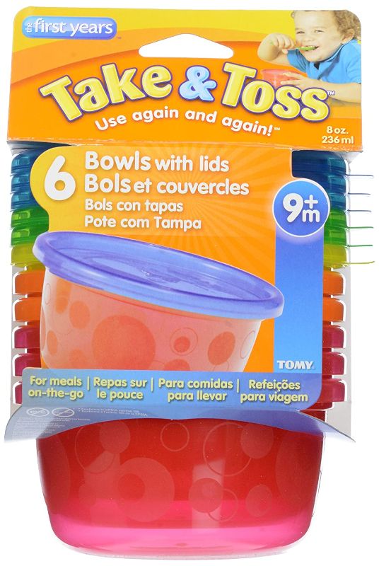 Photo 1 of First Years Take&Toss Bowl with Lid, 6 Count
