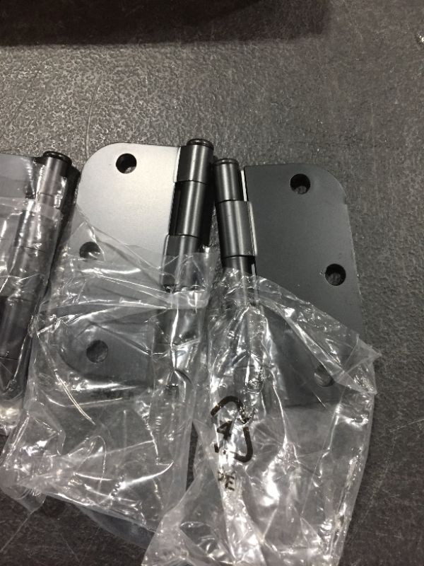Photo 1 of Amazon Basics Rounded 3.5 Inch x 3.5 Inch Door Hinges, 18 Pack, Matte Black