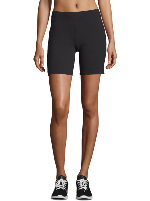 Photo 1 of Hanes Women's Stretch Jersey Bike Shorts Black S