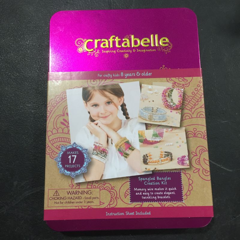 Photo 1 of Craftabelle – Spangled Bangles Creation Kit – Bracelet Making Kit – 366pc Jewelry Set with Memory Wire – DIY Jewelry Kits for Kids Aged 8 Years +
