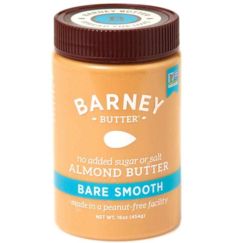 Photo 1 of BARNEY Almond Butter, Bare Smooth, No Stir, No Sugar, No Salt, Non-GMO, Skin-Free, Paleo, KETO, 16 Ounce
