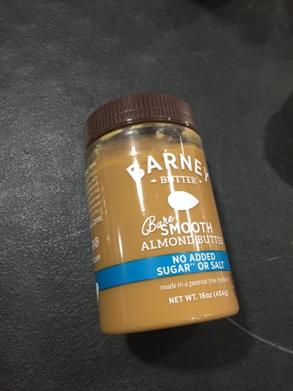 Photo 2 of BARNEY Almond Butter, Bare Smooth, No Stir, No Sugar, No Salt, Non-GMO, Skin-Free, Paleo, KETO, 16 Ounce
