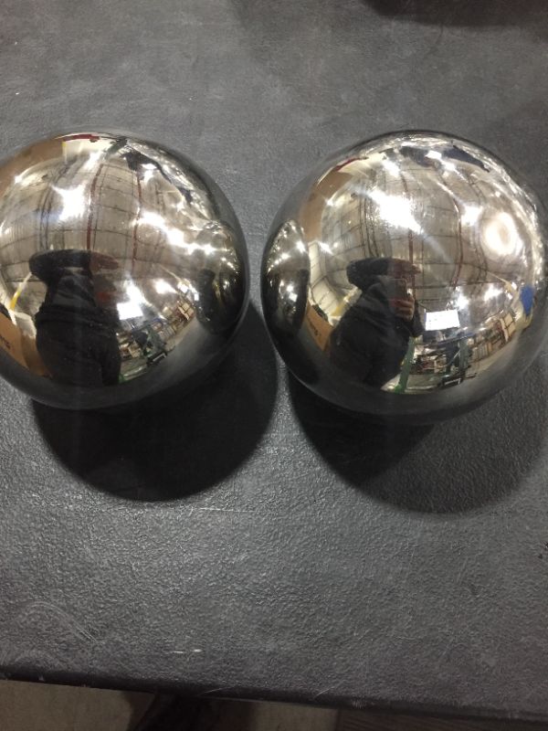 Photo 1 of 2 PIECES DECORATIVE  SILVER SPHERES TABLE DECORATIONS MEDIUM