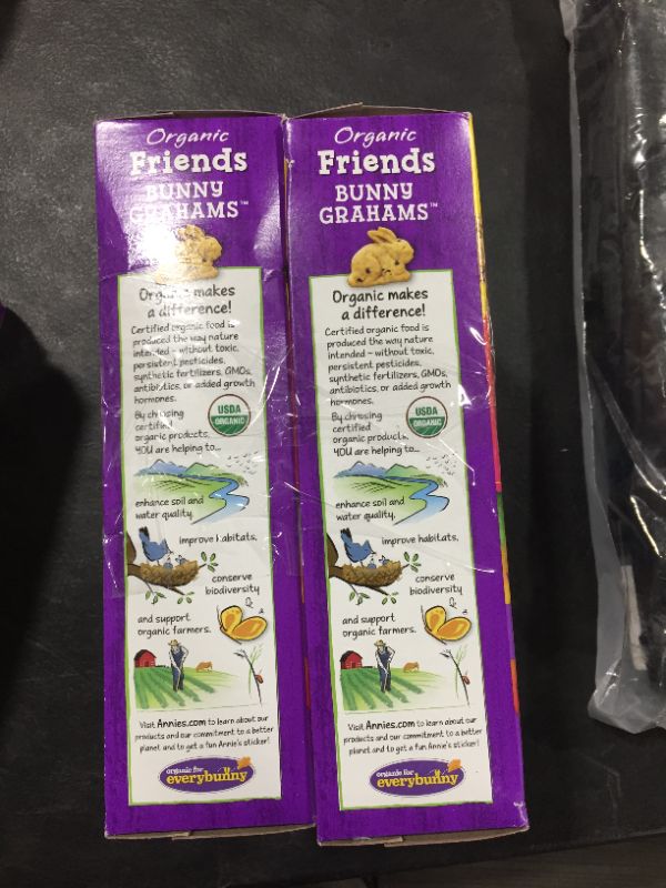 Photo 3 of Annie's Organic Friends Bunny Grahams Crackers 11.25 Oz Box [pack of 2] exp12/1/2021
