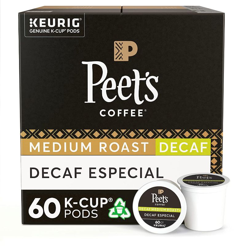 Photo 1 of 
Peet’s Coffee, Decaf Especial - Medium Roast Decaffeinated Coffee - 60 K-Cup Pods for Keurig Brewers (6 Boxes of 10 K-Cup Pods) [EXP02/08/2022]

