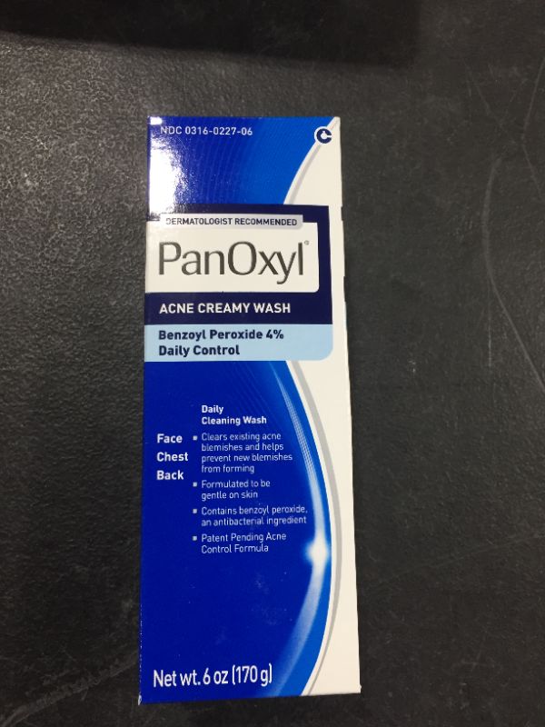 Photo 2 of Barcode for PanOxyl Acne Creamy Wash Benzoyl Peroxide 4 Daily Control Antimicrobial, 6 Ounce [EXP 02/23]
