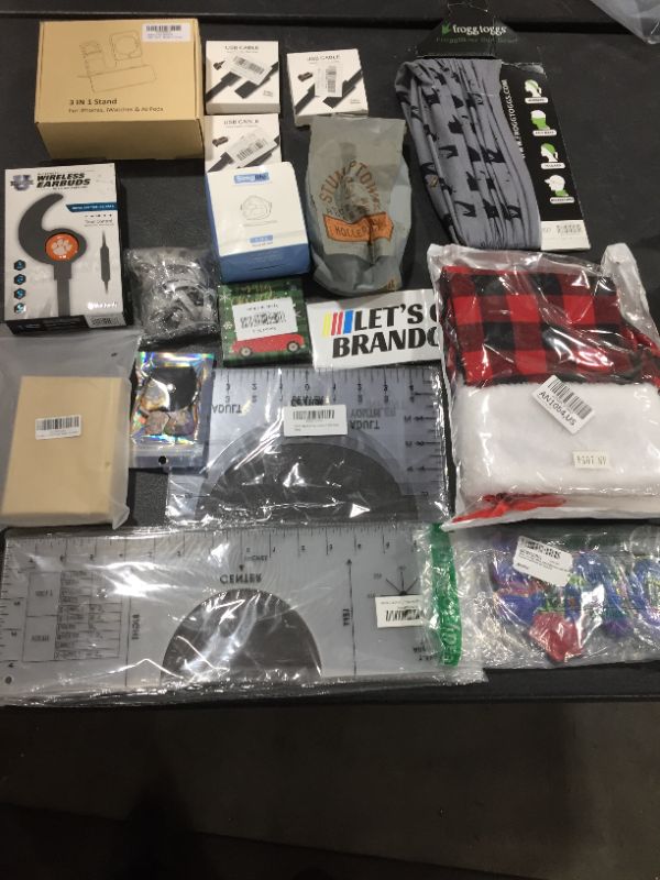 Photo 1 of BOX LOT- MISCELANOUS ITEMS- HOME ITEMS- TSHIRT MEASURER[FOOD ITEMS ARE EXPIRED]
