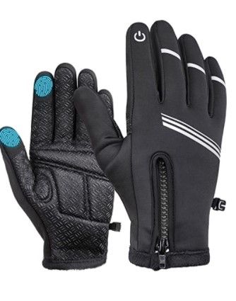 Photo 1 of HIKENTURE Winter Cycling Gloves for Men and Women - Thermal Full Finger Bike Gloves - Touch Screen Windproof Warm Non-Slip Road Mountain Bicycle Gloves for Running,Driving,Hiking,and Skiing
