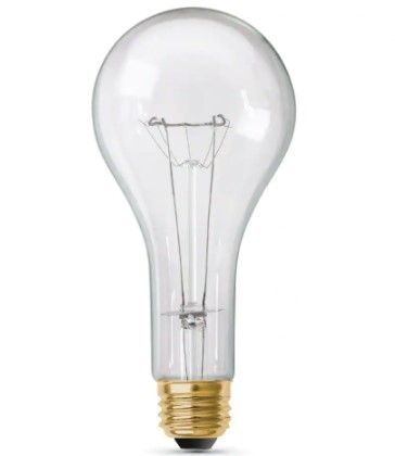 Photo 1 of 300-Watt High Lumen Clear PS25 Medium E26 Soft White (2700K) Utility Incandescent Light Bulb (1-Bulb)
