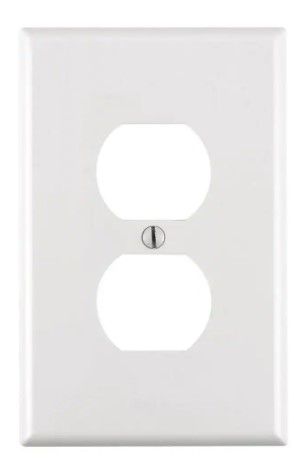 Photo 1 of 1-Gang White Midway Duplex Outlet Nylon Wall Plate (10-Pack)
