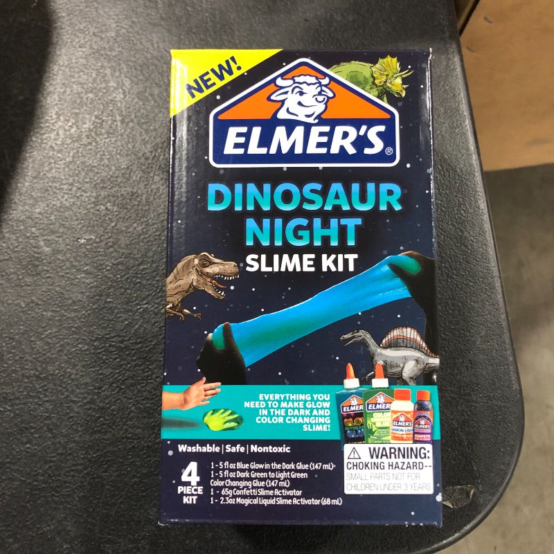 Photo 2 of Elmer's 4pk Color Changing Dinosaur Night Slime Kit Multicolored

