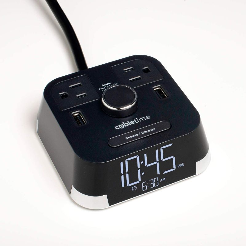 Photo 1 of Brandstand  CubieTime  User Friendly  Convenient Alarm Clock Charger  2 USB Ports  2 Tamper Resistant Outlets  Safety Tested Meets UL Standards