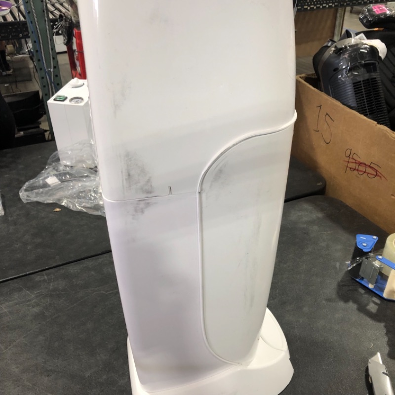 Photo 1 of Playtex Diaper Genie Complete Pail with Built-In Odor Controlling Antimicrobial, Includes Pail and 1 Clean Laundry Scent Refill, White Pail
