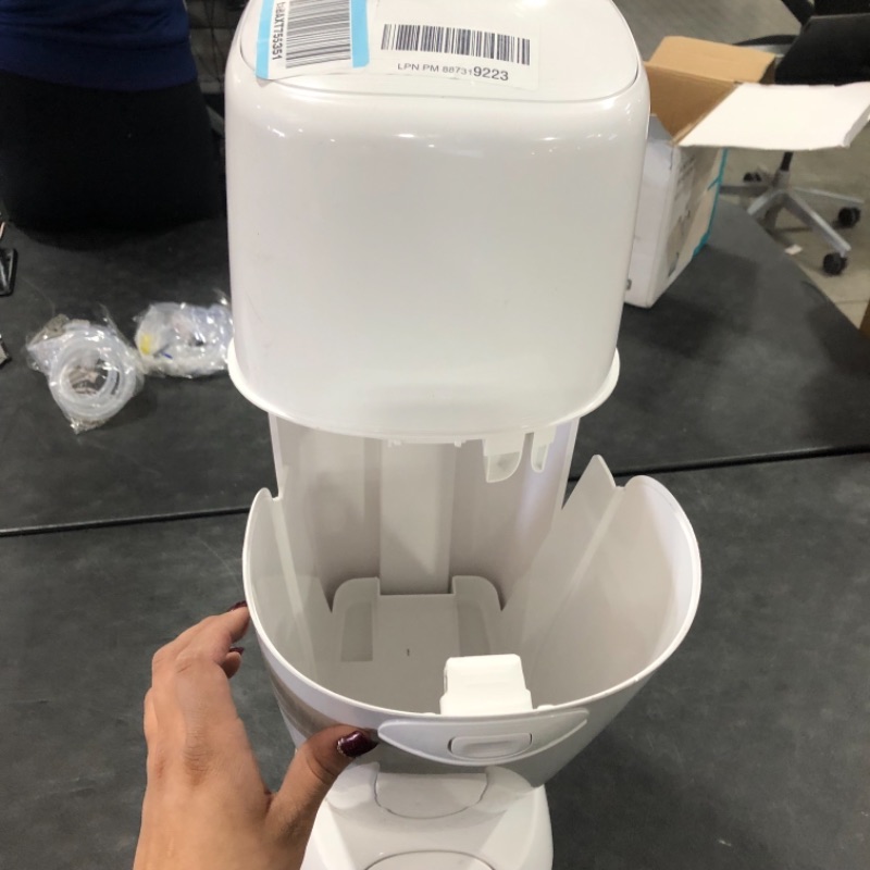 Photo 3 of Playtex Diaper Genie Complete Pail with Built-In Odor Controlling Antimicrobial, Includes Pail and 1 Clean Laundry Scent Refill, White Pail
