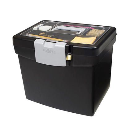 Photo 1 of 61504U01C Portable File Box with Large Organizer, Black

