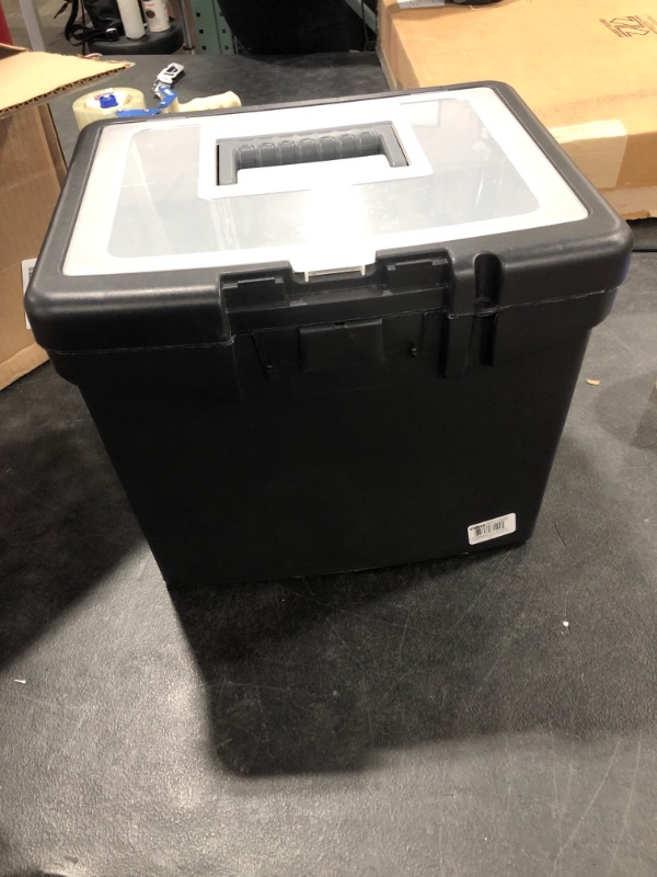 Photo 3 of 61504U01C Portable File Box with Large Organizer, Black
