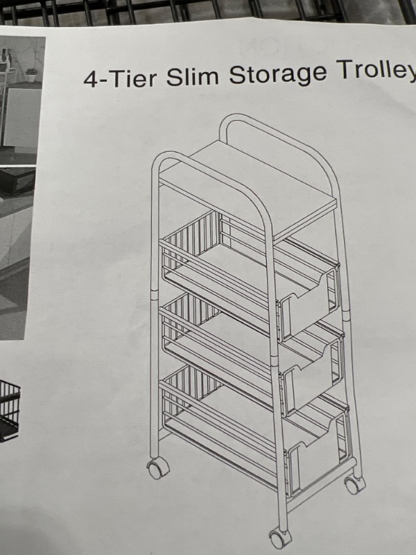 Photo 1 of 4 TIER SLIM ROLL TROLLY