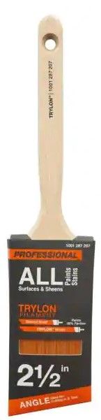 Photo 1 of 3 PACK PRO 2.5 in. Trylon Angled Sash Paint Brush 6 COUNT  