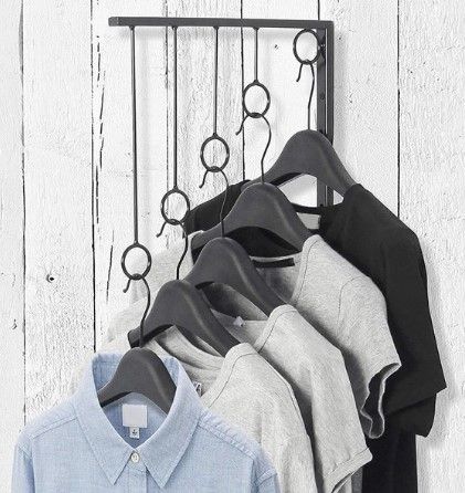 Photo 1 of 2 PACK Wrought iron clothing display stand five-ring hanger black