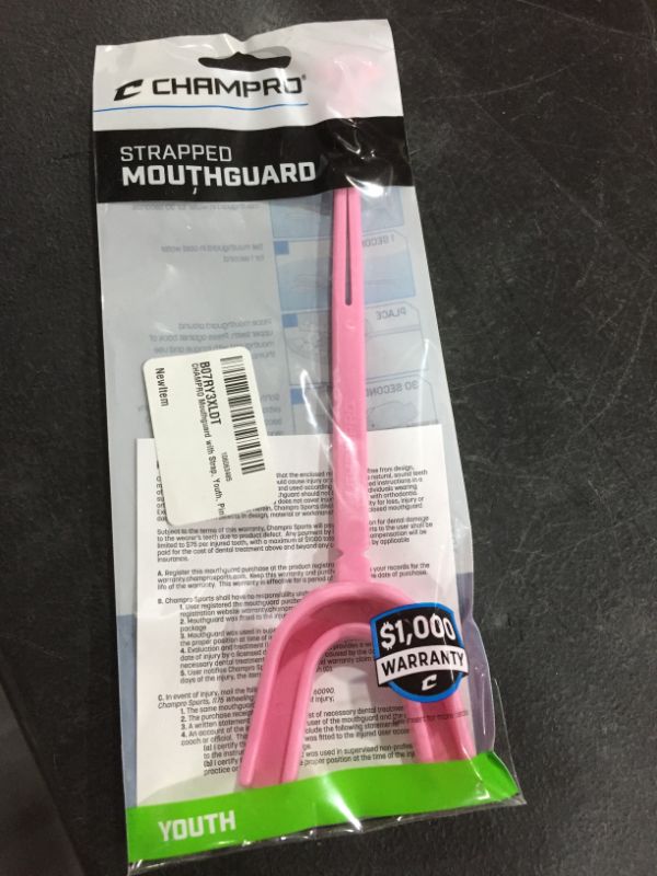 Photo 2 of CHAMPRO Mouthguard with Strap
Color:Pink
Size:Youth