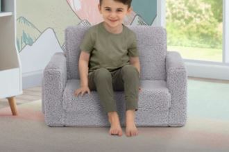 Photo 1 of Cozee Flip-Out Sherpa 2-in-1 Convertible Chair to Lounger for Kids
