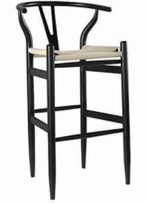 Photo 1 of Brand – Stone & Beam Wishbone Barstool 42.2"H Beech Wood Black / Natural