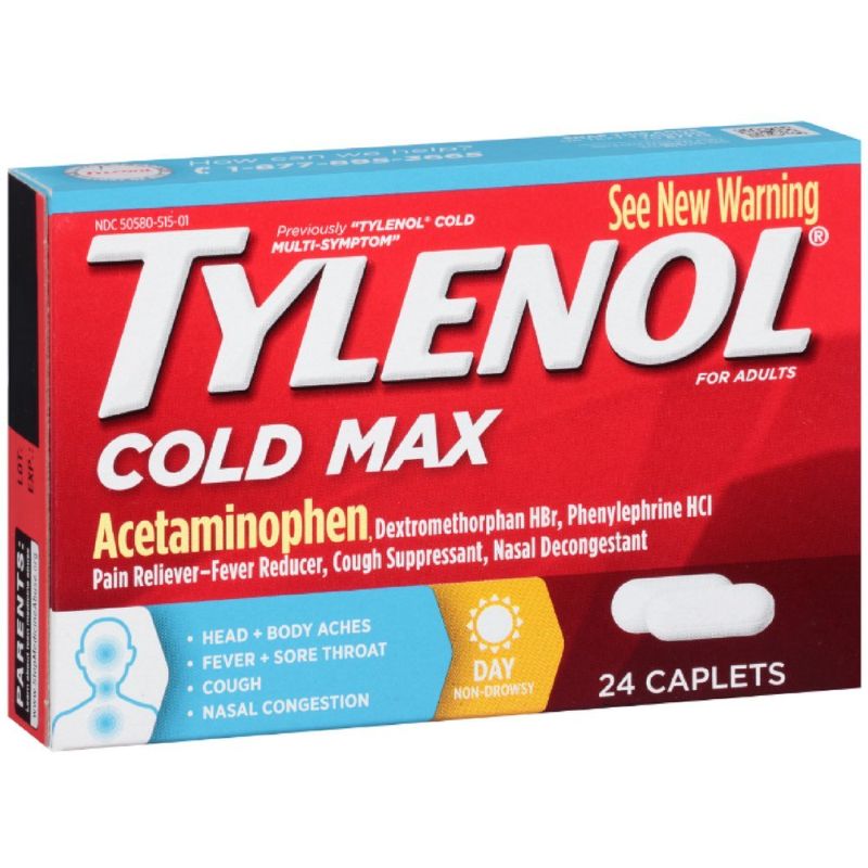 Photo 1 of Tylenol Cold Max Daytime Caplets, 24 Ct. (Pack of 2)