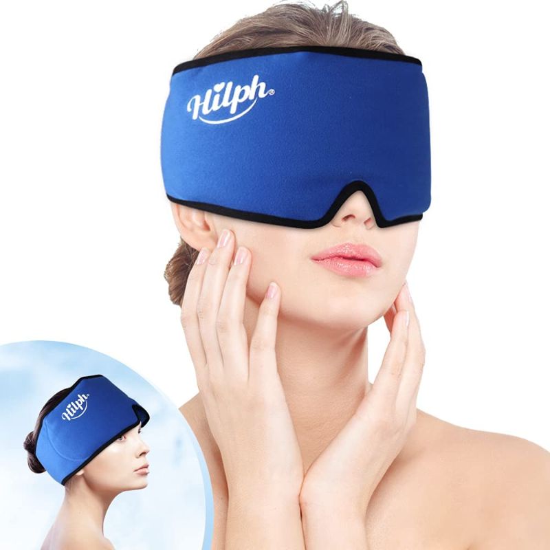 Photo 1 of Hilph®Head Ice Pack for Migraine & Headache Relief Wrap, Form Fitting Migraine Ice Pack Head Wrap Cold Therapy for Sinus & Tension Headaches, Cluster, Puffy Eyes, Stress Relief-Blue