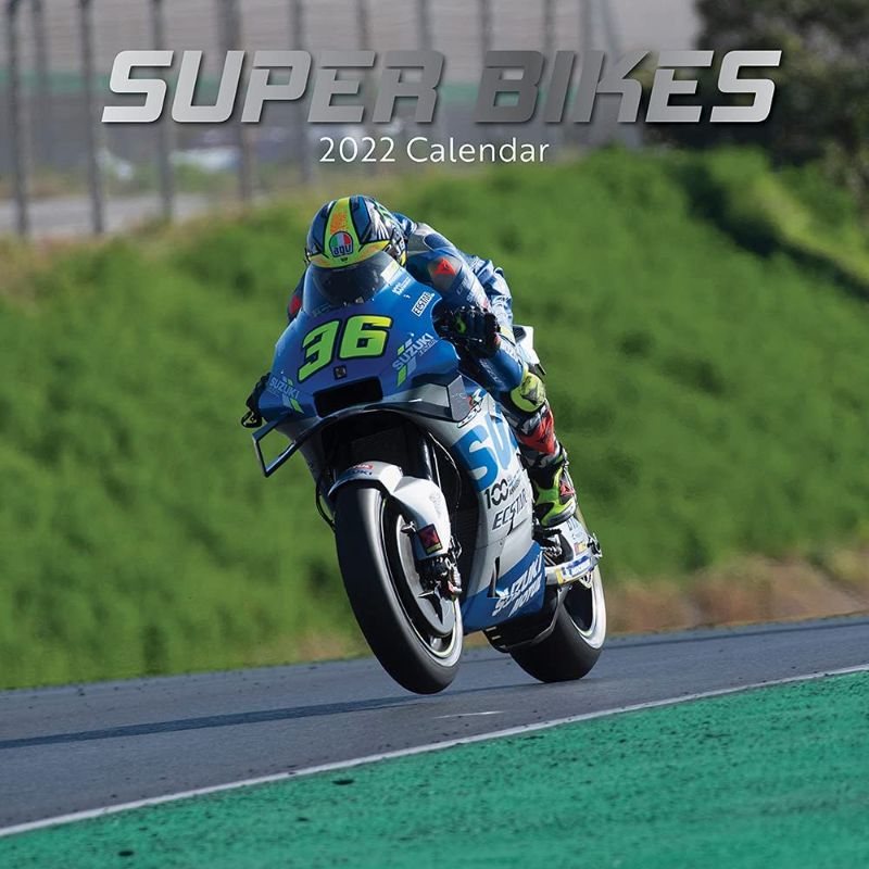 Photo 1 of 2022 Square Wall Calendar - Super Bikes, 12 x 12 Inch Monthly View, 16-Month, Transport Theme, Includes 180 Reminder Stickers