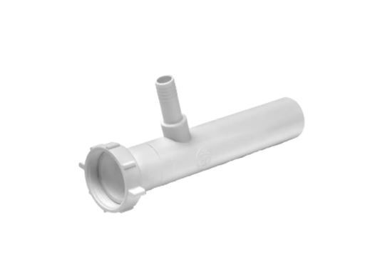 Photo 1 of 1-1/2 in. x 8-1/2 in. White Plastic Slip-Joint Sink Drain Tailpiece Extension Tube with Hi-Line Branch