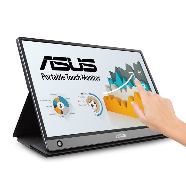Photo 1 of ASUS ZenScreen MB16AMT 15.6" Full HD Portable Monitor Touch Screen IPS Non-glare Built-in Battery and Speakers Eye Care USB Type-C Micro HDMI w/ Foldable Smart Case