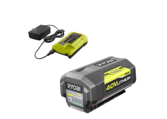 Photo 1 of RYOBI
40V Lithium-Ion 4.0 Ah Battery and Charger
