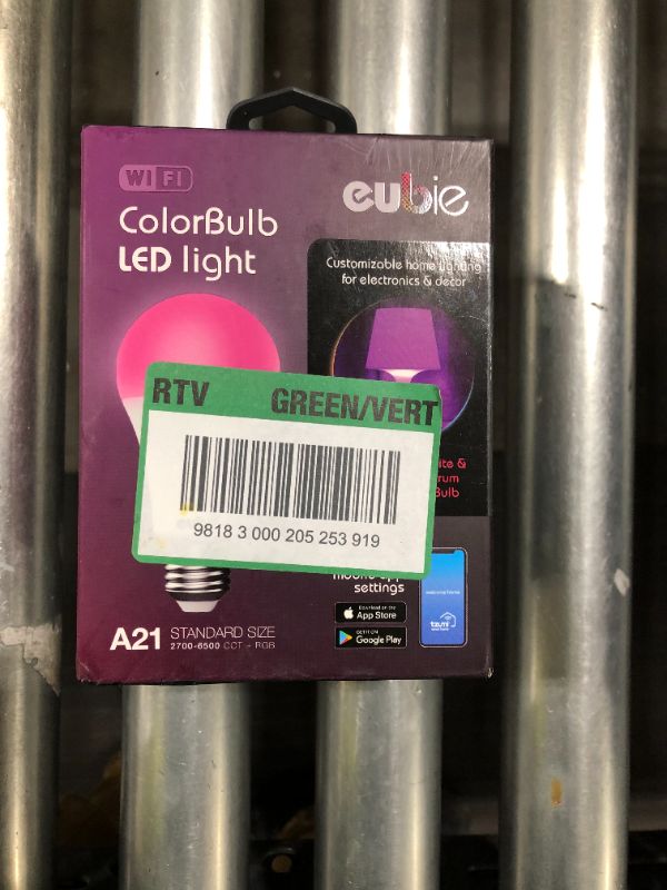 Photo 2 of Eubie Dimmable Wifi-Enabled LED Light Bulb Multi-Color