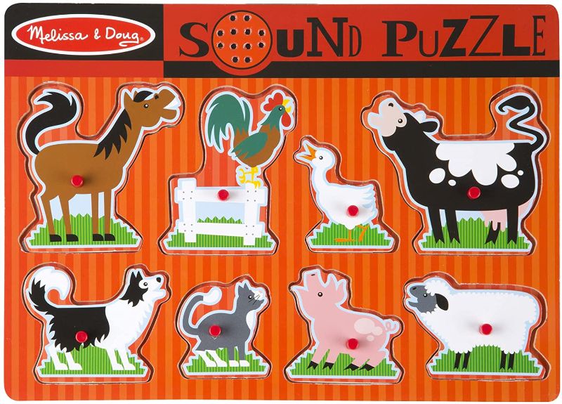 Photo 1 of Melissa & Doug Farm Animals Sound Puzzle - Wooden Peg Puzzle With Sound Effects (8 pcs)