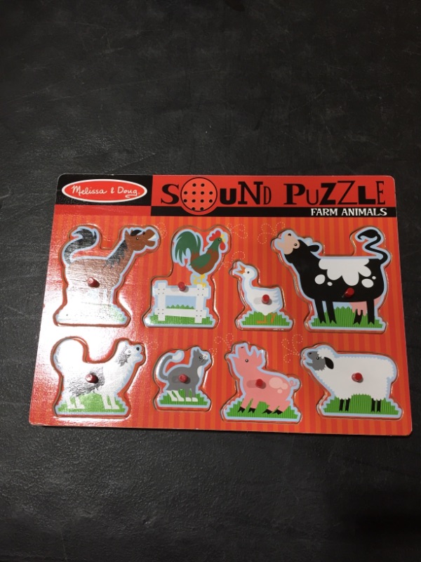 Photo 2 of Melissa & Doug Farm Animals Sound Puzzle - Wooden Peg Puzzle With Sound Effects (8 pcs)