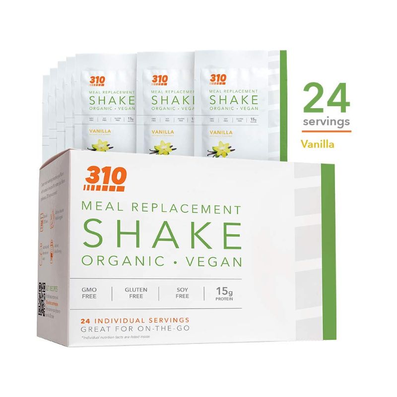 Photo 1 of 24 CT Organic Shake Box - Vegan Plant Protein Powder and Meal Replacement Shake - By 310 Nutrition - Gluten, Dairy and Soy Free - 0g of Sugar | Keto and Paleo Friendly (Vanilla)
