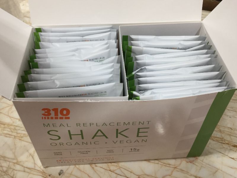 Photo 2 of 24 CT Organic Shake Box - Vegan Plant Protein Powder and Meal Replacement Shake - By 310 Nutrition - Gluten, Dairy and Soy Free - 0g of Sugar | Keto and Paleo Friendly (Vanilla)
