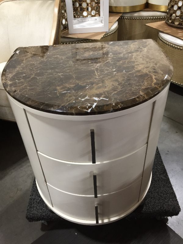 Photo 4 of    FAUX MARBLE 3 DRAWER DRESSER  26L X  22W X 29H INCHES