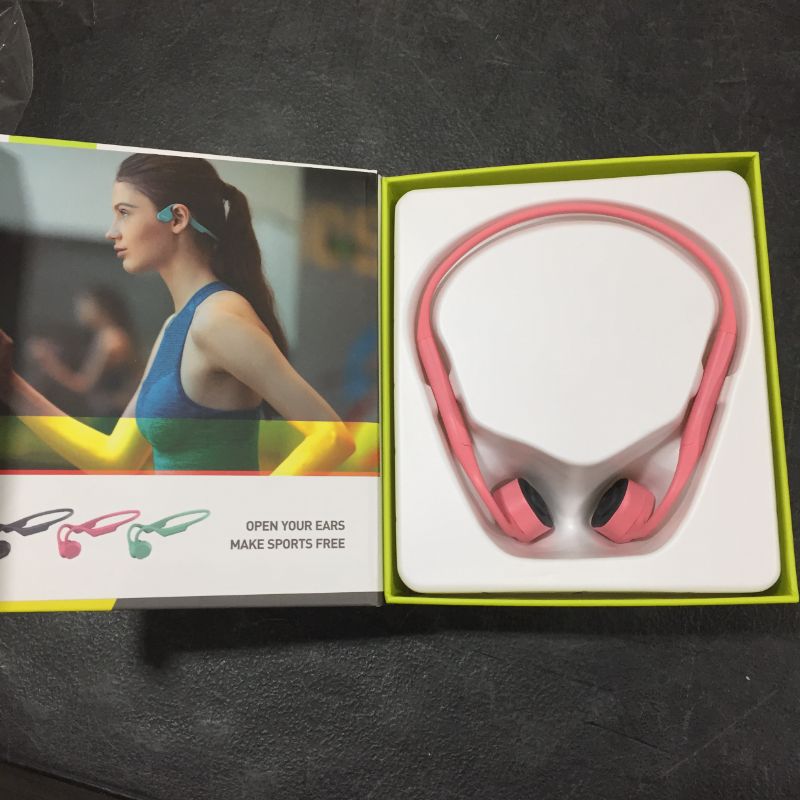 Photo 2 of Vidonn F3 Bone Conduction Headphones Open Ear Wireless Bluetooth 5.0 Sport Earphones w/Mic HD Stereo Sweat-Proof Lightweight 29g Bluetooth (Pink)