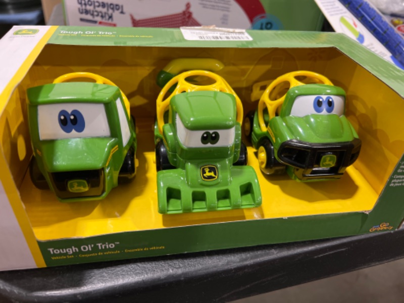 Photo 2 of Bright Starts Go Grippers John Deere Tough Ol' Trio Push Vehicle Set, Ages 12 Months +
