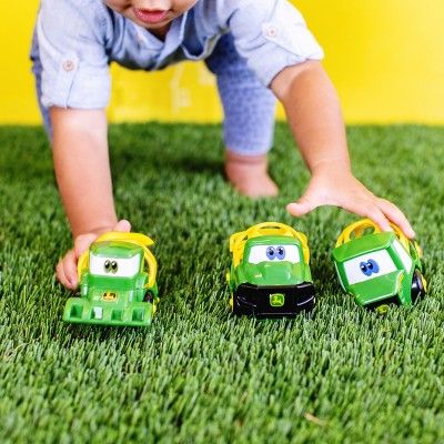 Photo 1 of Bright Starts Go Grippers John Deere Tough Ol' Trio Push Vehicle Set, Ages 12 Months +
