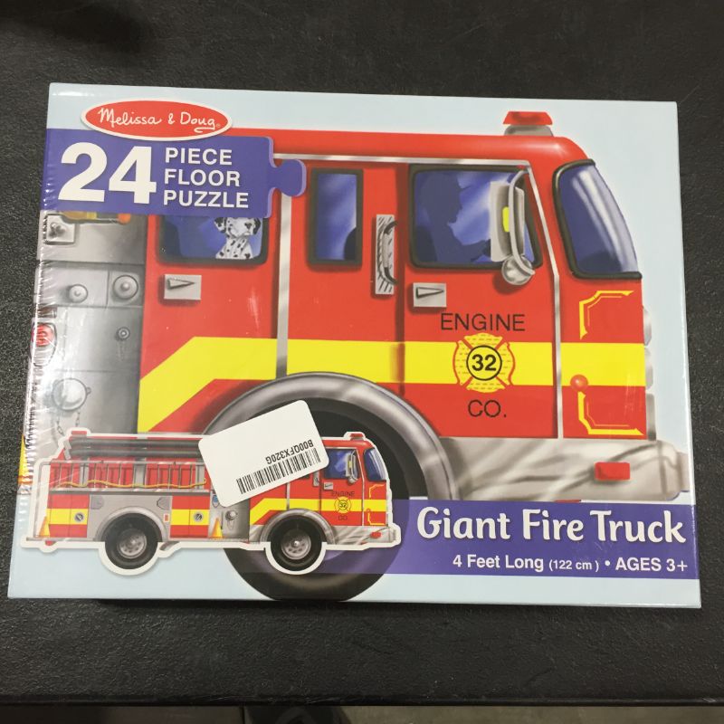 Photo 2 of Melissa & Doug Fire Truck Jumbo Jigsaw Floor Puzzle (24 Pieces 4 Feet Long)