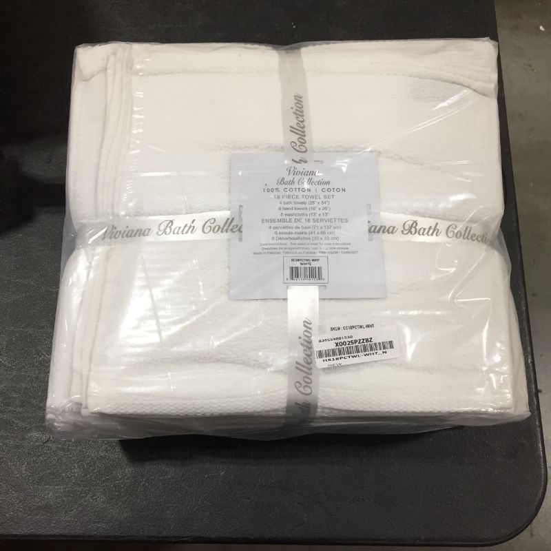 Photo 2 of 18 Piece 100% Cotton Premium Hotel Quality Towel Set Cotton in White One Size