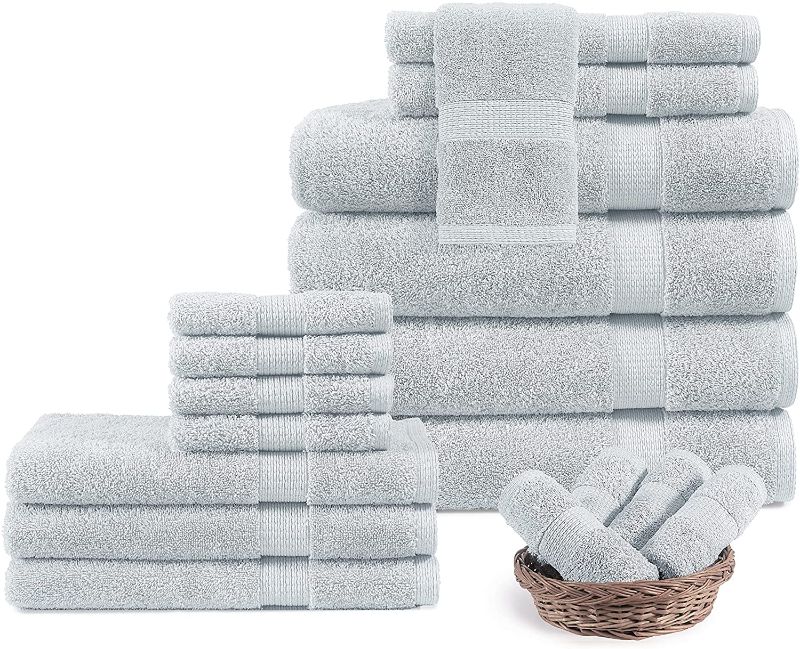 Photo 1 of 18 Piece 100% Cotton Premium Hotel Quality Towel Set Cotton in White One Size
